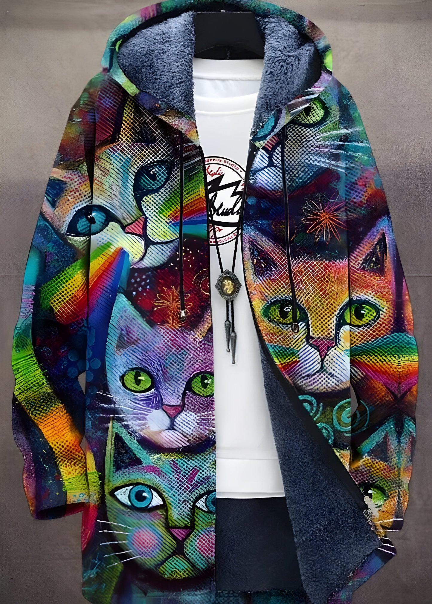 Malte™ – Färgglad Jacka med Unik Katttryck